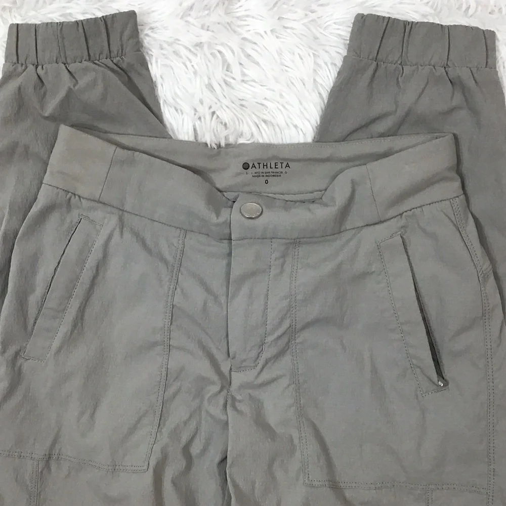 Athleta gray nylon hiking jogger pants 0